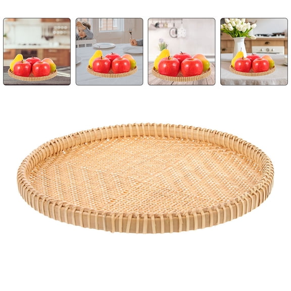 WEAVILUX Kitchen Draining Basket for Vegetable Storage and Organization, Natural Material Holder for Produce