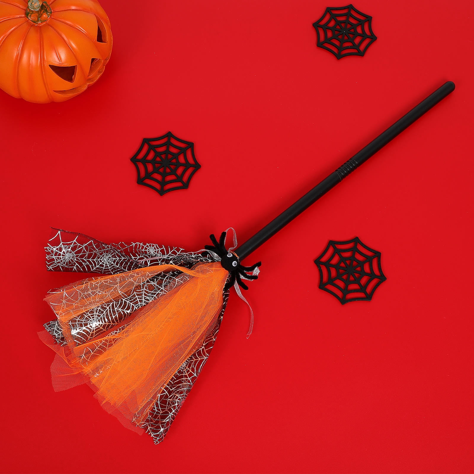 WEAVILUX Witch Long Broom Broom Prop Orange Plastic 1Set Prop - Walmart.com