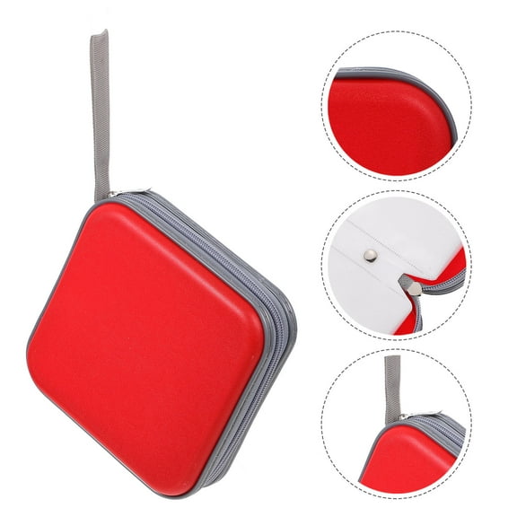 WEAVILUX Red Dvd Storage Wallet Large Capacity Cd Holder Case with Soft Inner Sleeves for Disc Safety