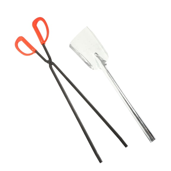 WEAVILUX Fireplace Tools Set with Metal Fire Tongs and Ash Scoop for Easy and Safe Firewood Handling, 1 Set