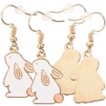 thumbnail image 1 of WEAVILUX 2 Pairs of Decorative Bunny Earrings Cute Dangle Earrings for Women, 1 of 6