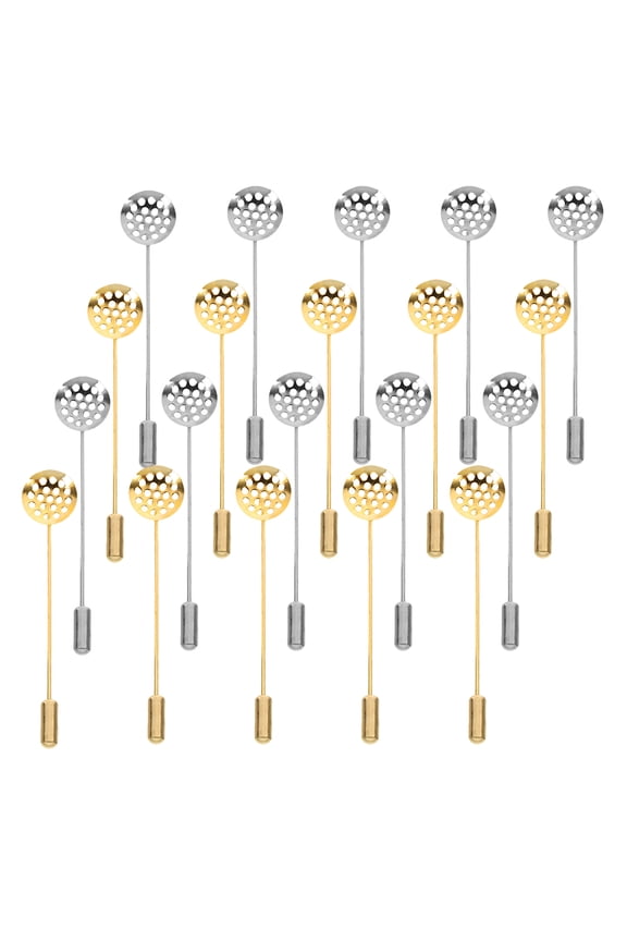 20 Assorted Color Round Tray Lapel Pin Holders Made of Zinc Alloy for Wedding and Business Attire Accessories