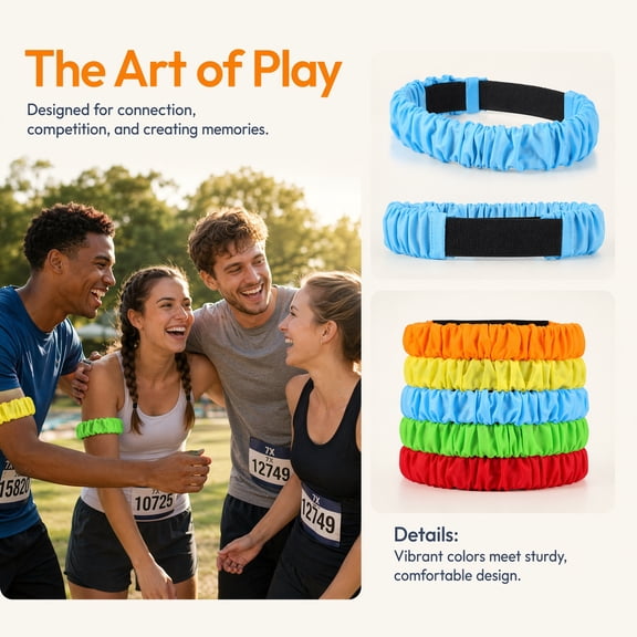 WEAVILUX 20-Piece Three-Leg Race Bands, Elastic Team Game Ties for Kids and Family Outdoor Activities