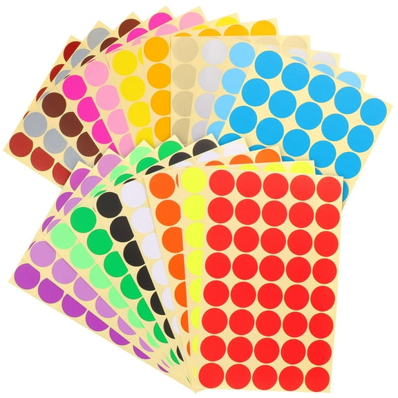 WEAVILUX Small Colored Dot Stickers Copperplate Adhesive Sticker 20 Sheets