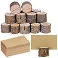 thumbnail image 1 of WEAVILUX Log Stump Memo Stand for Decoration Beige Synthetic Material Unique Design Wedding Party Use 6 Pieces, 1 of 8