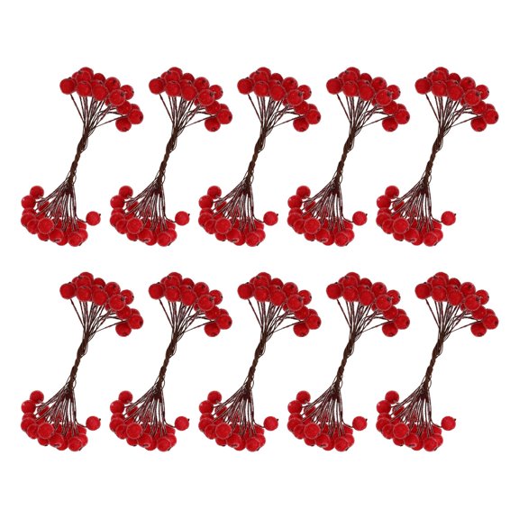 WEAVILUX 200 Pcs Artificial Berry Decorations for Home Decor, Realistic Christmas Fruit Accents, Wine Red Holiday Decorative Berries