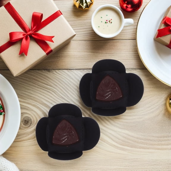 WEAVILUX 200Pcs Black Floral Paper Candy Cups Foldable Chocolate Truffle Liners for Valentines Day Party Baking