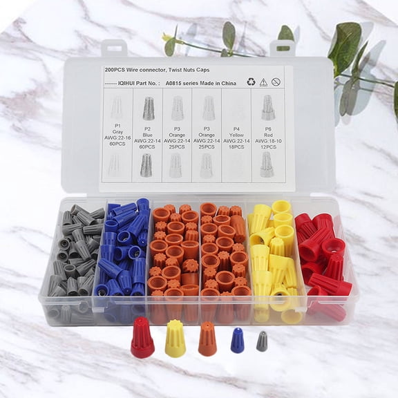 WEAVILUX 200Pcs Copper Crimp Terminals Spade Connectors Electrical Wire Terminals for Household Wiring Projects