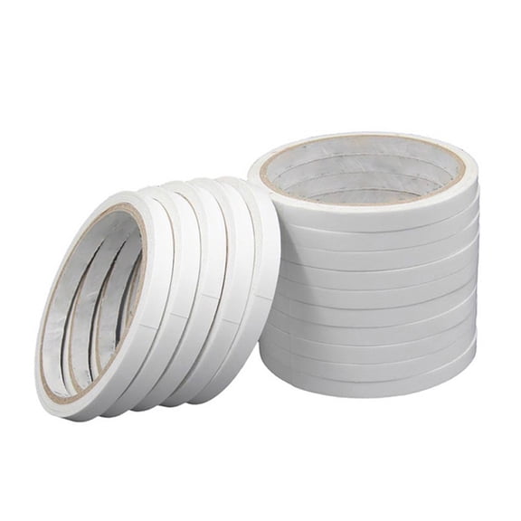 WEAVILUX 20Pcs Double Sided Adhesive Tape White Hot Melt Strong Adhesion for Office Fabric Glass Metal Crafts