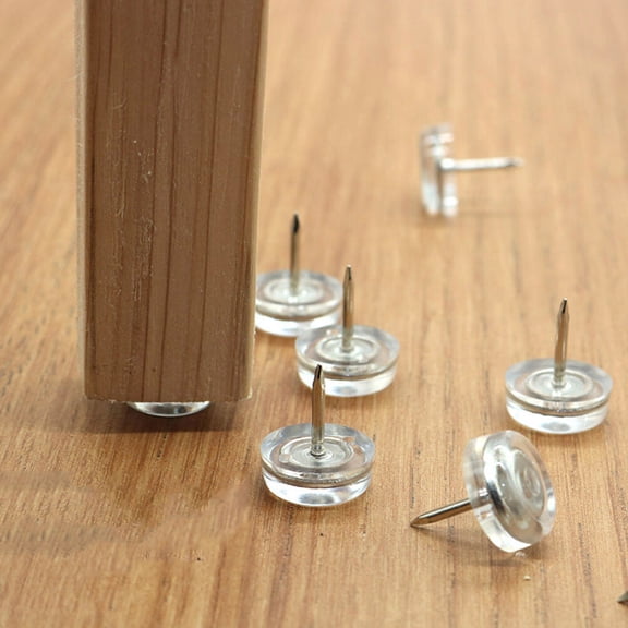 WEAVILUX 24Pcs Transparent Upholstery Sofa Nails Furniture Tacks Non Scratch Floor Pads