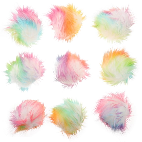 WEAVILUX 24Pcs Round Pompoms for Hats Simulation Fur Balls Assorted Color for Handmade Crafts