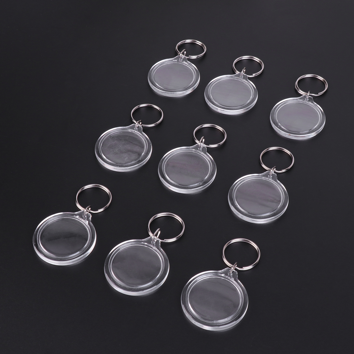 Keychain Photo Frame WEAVILUX 24-Pack Round Acrylic Photo Frame Keychains, Key Storage ...
