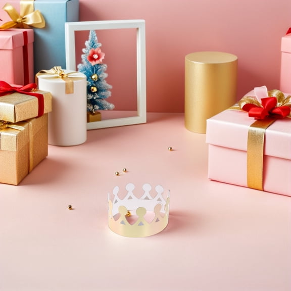 WEAVILUX 24Pcs Golden Paper Party Crowns Birthday Hats Perfect for Fun Celebration