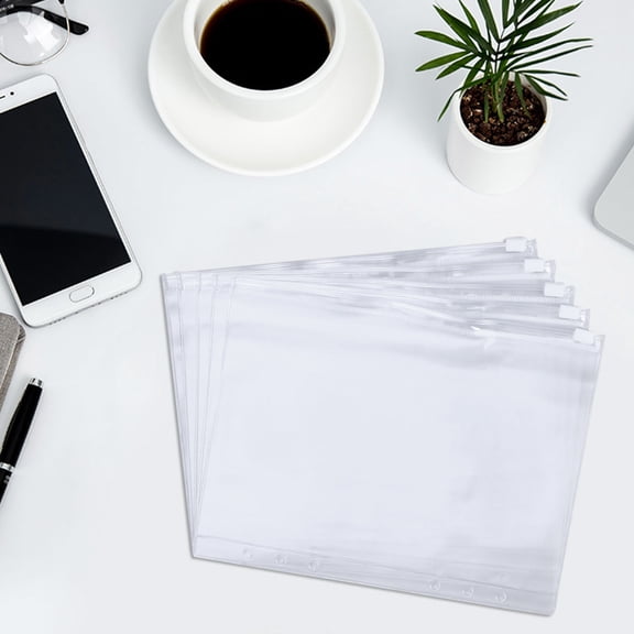 WEAVILUX Clear A5 Plastic Folders 24Pcs White for Document Storage and Organization