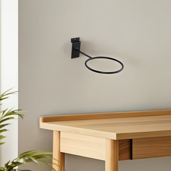 WEAVILUX 2PCS Iron Basketball Brackets for Sports Store Display, Black, Fan Gear Holders for Space Optimization