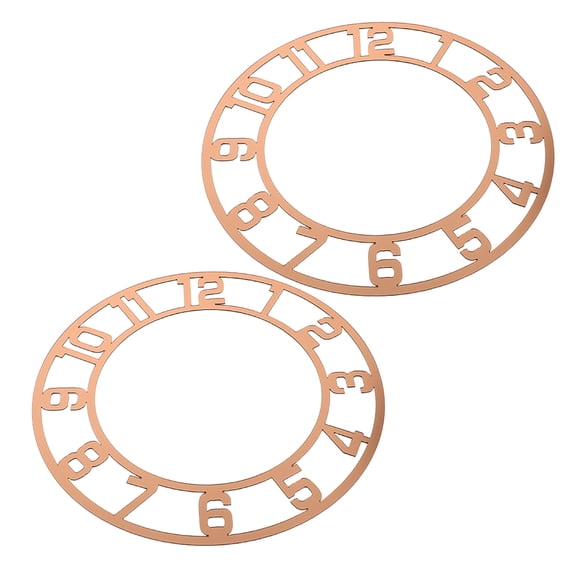 WEAVILUX 2Pcs Acrylic Mirror Clock Face for Wall Decorations with Arab Numbers Light Brown