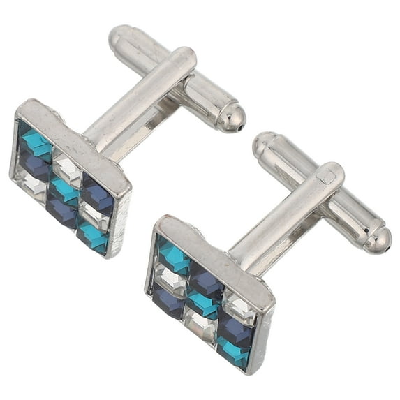 WEAVILUX 2Pcs Zirconia Links for Men French Shirt Wedding Business Formal Wear