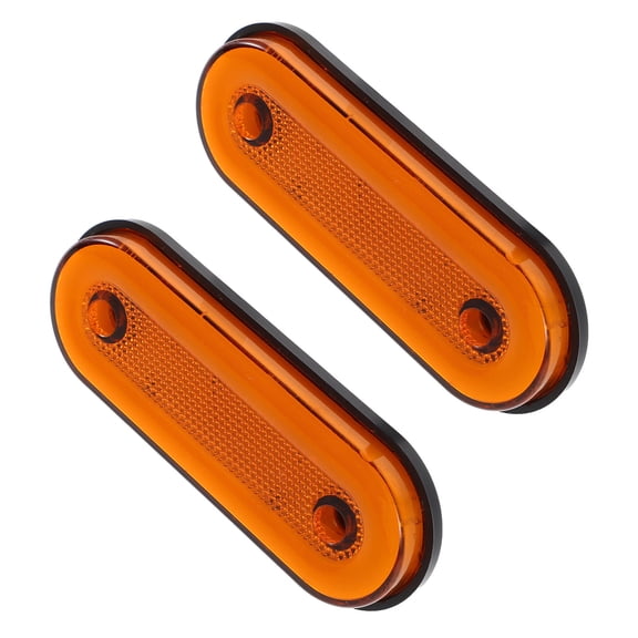 WEAVILUX 2Pcs Yellow LED Transit Side Marker Lights for Trucks Trailers High Brightness Durable ABS