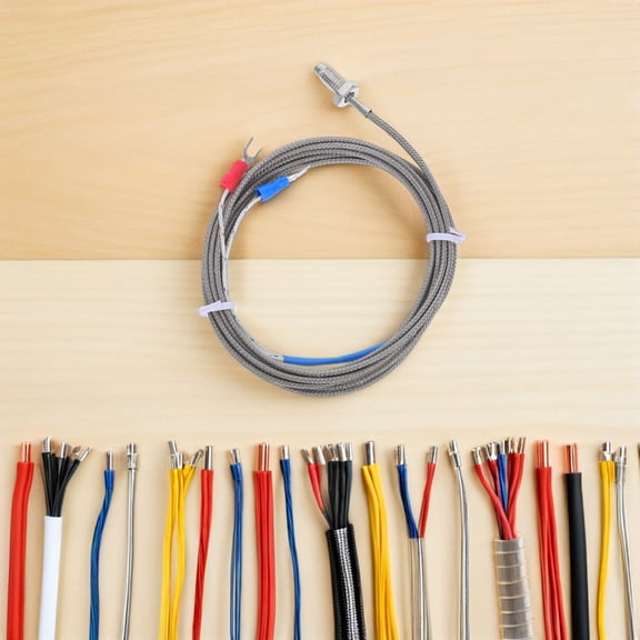 WEAVILUX 2-Pack K-Type Thermocouple Temperature Sensors with Stainless Steel Probe, High Accuracy for Lab and Industrial Use