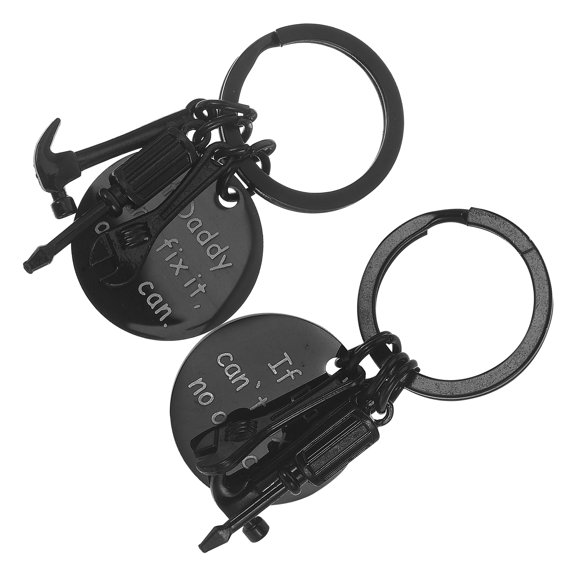 WEAVILUX 2Pcs Keychain Pendant Compact Design Black Holding Tool Integration for Fathers Day
