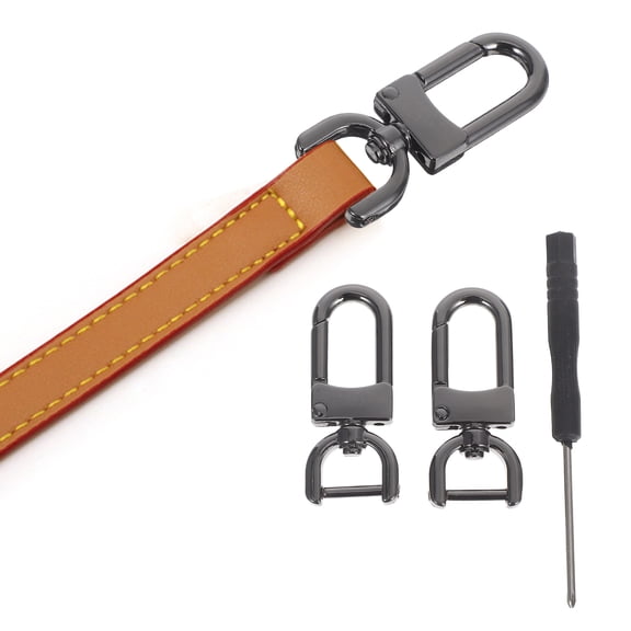 WEAVILUX 2-Pack Metal Lobster Clasp Keyring Buckle Clips for Pet Collars, Dark Grey, and Versatile