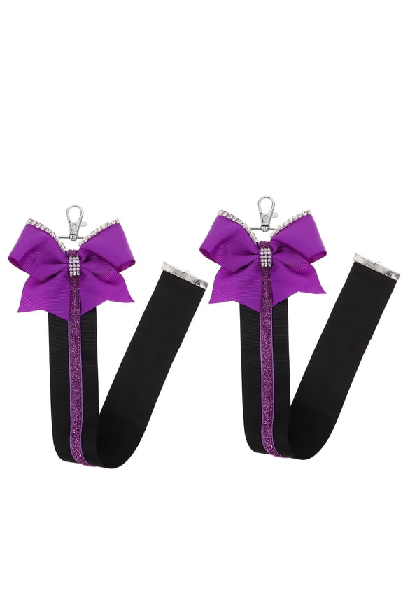 2-Pack Cheer Ribbon Keychains with Decorative Bows for Backpacks, Cheerleading Gear, Sports Fans & Team Spirit Accessories