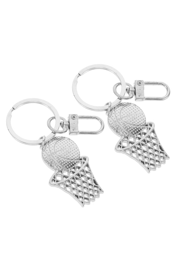 2-Pack Metal Basketball Keychains Sports Pendants Stylish Accessories for Everyday Use