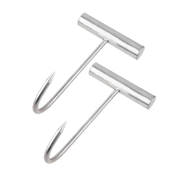 WEAVILUX T-Shaped Meat Hanger Hooks with Short Handle, , 2 Pieces for and Kitchen Use