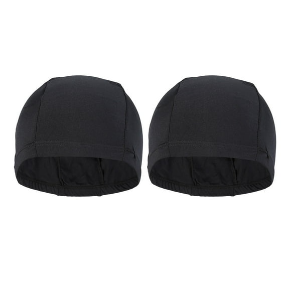 WEAVILUX 2-Pack Women's Black Swimming Caps, Polyester Swim Hats for Adult Swimmers, Comfortable Fit