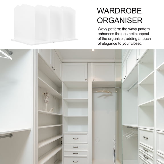 WEAVILUX 2-Pack White Adjustable Closet Dividers, Interlocking Shelf Organizers for Purse, Handbag, Closet Storage