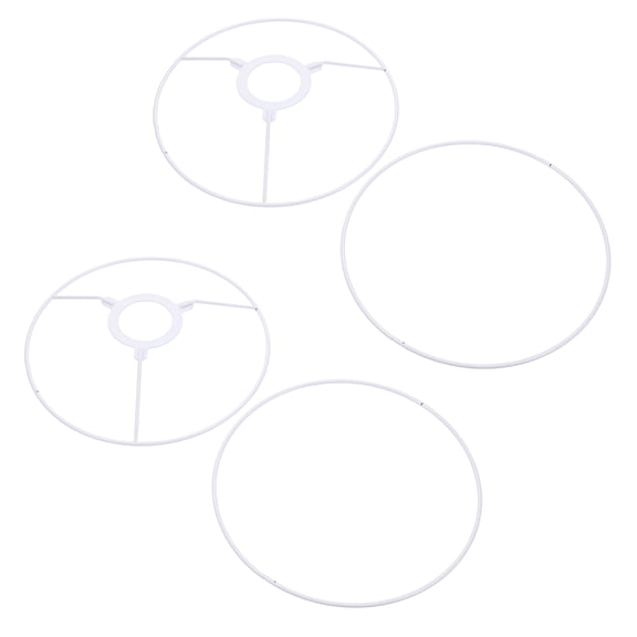 WEAVILUX 2Sets White Iron Ceiling Light Frame for DIY Chandelier Simple Elegant Design