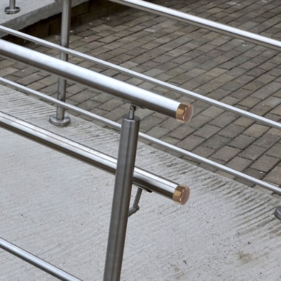 WEAVILUX 2-Pack Stainless Steel Handrail Connector Set with End Caps for Indoor Staircase, Balcony, and Deck Railings