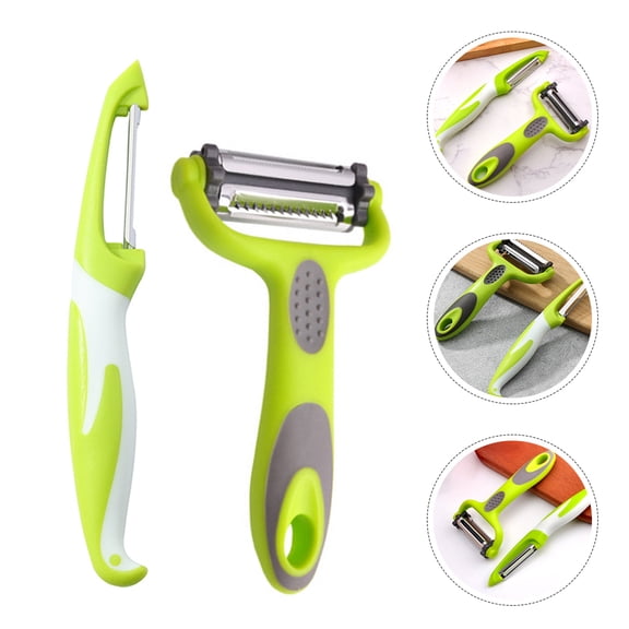 WEAVILUX 2-Piece Stainless Steel Kitchen Peeler Set with Comfortable Ergonomic Handles for and Vegetable Peeling
