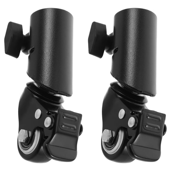 WEAVILUX 2pcs Metal Speaker Tripod Swivel Caster Wheels 35mm Tube Quiet Movement Easy Installation Replacement