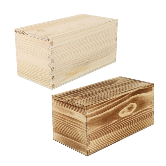 WEAVILUX 2pcs Wooden Sliding Packaging Box with Slide Design for Wrapping