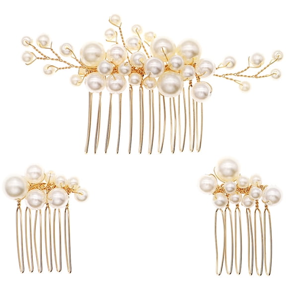 WEAVILUX 3Pcs Hair Jewelry Hair Combs Firm Hair Holding for Special Occasions