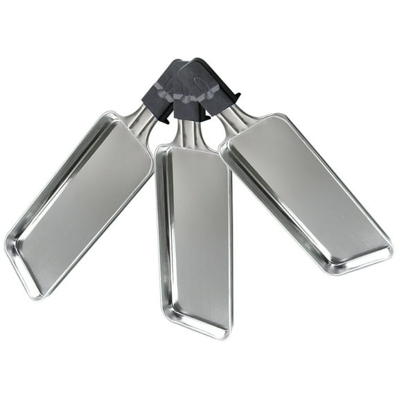 WEAVILUX 3Pcs Kitchen Baking Pans Stainless Steel Rectangle Bakeware Compact and Silver