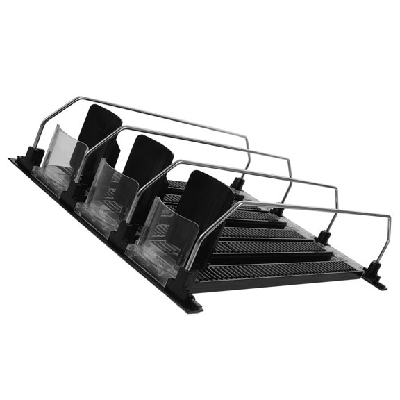 WEAVILUX Grocery Shelf Pusher Black ABS 3Pcs