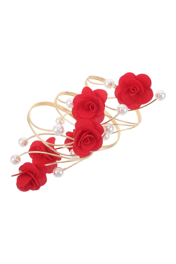 3pcs Flower Arm Cuff Metal Adjustable Fit Jewelry With Hollow Design For Women Casual And Formal Wear