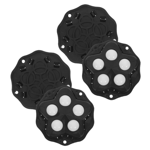 WEAVILUX 4-Pack Black Furniture Casters with Strong Adhesive Backing, 360 Swivel, 50mm Wheels for Home and Office Use