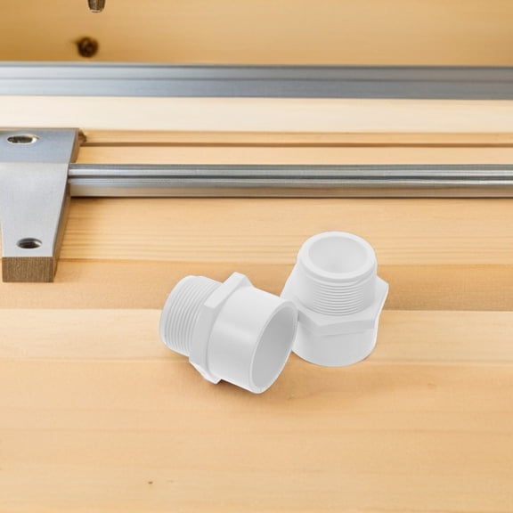 WEAVILUX Set of 4 Male Threaded White PVC Pipe Union Adapters for Plumbing, Commercial and Residential Use