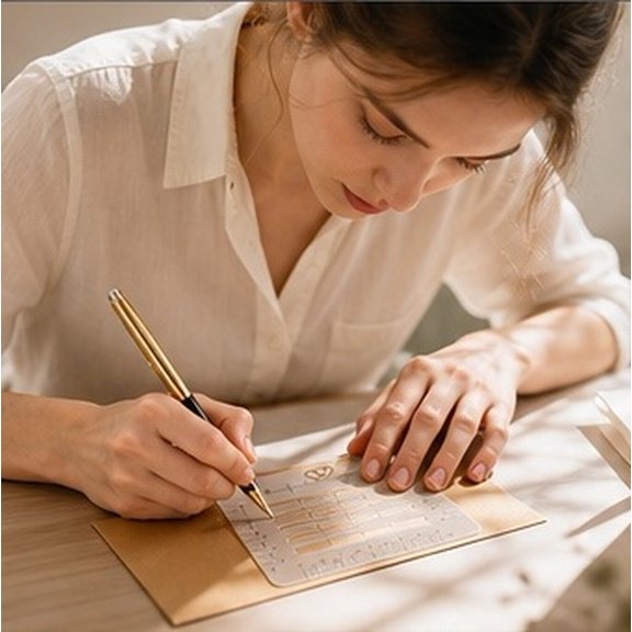 WEAVILUX 4-Piece Envelope Addressing Guide Stencil Set, 4 Styles Writing Template for C5 B6 Envelopes