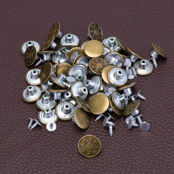 WEAVILUX Suspenders Buttons with Reinforced Rivets for Multiple Clothing Types, 40 Sets Included