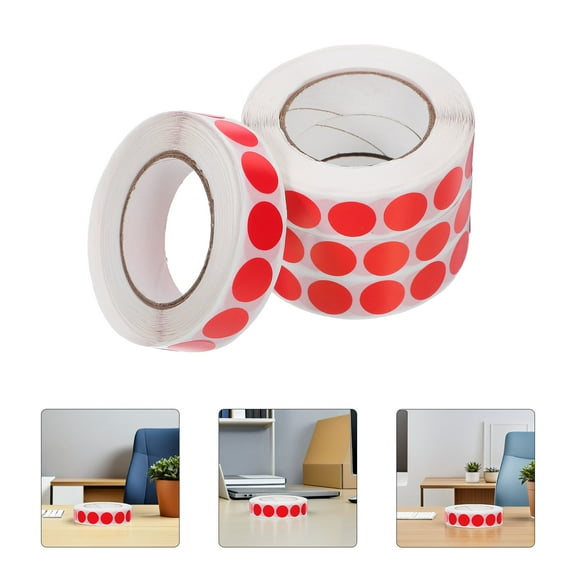 WEAVILUX Vibrant Red Round Stickers for Strong Adhesion in Offices 4000Pcs