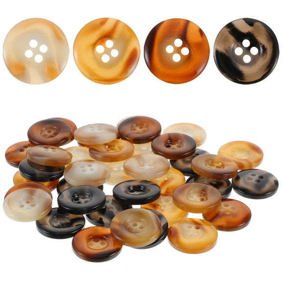 WEAVILUX 40Pcs Coat Sewing Buttons Resin Four Eye Design for Jeans Use Assorted Colors