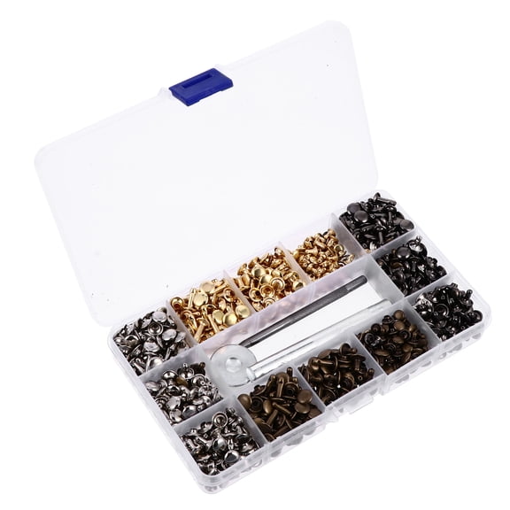 WEAVILUX 480Pcs Assorted Color Rivets For Clothing Installation Brass Round Craft Making Enthusiasts