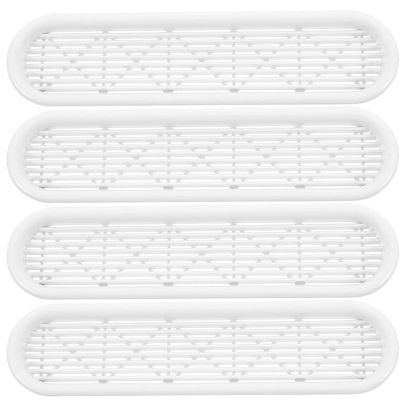 WEAVILUX 4-Pack White Plastic Cabinet Vent Covers for Shoe Cabinets, Air Ventilation Grilles to Improve Home Airflow