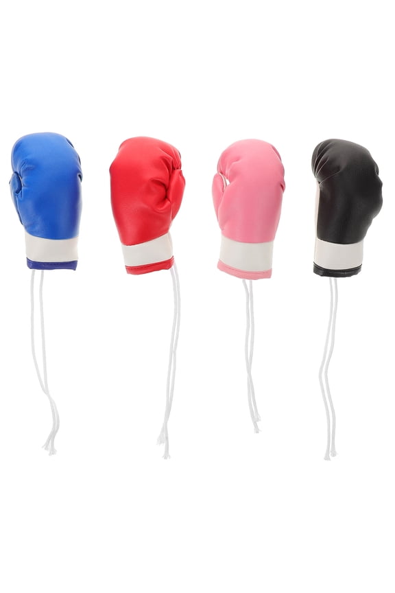 Set of 4 Assorted Color Boxing Gloves Hanging Charms for Car Rearview Mirror Decoration Accessories