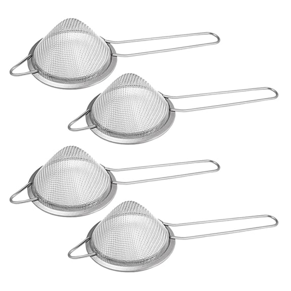 WEAVILUX 4-Pack Conical Tea Strainers with Ergonomic Handles for Kitchen Brewing and Tea Infusion