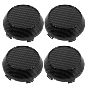 WEAVILUX Black Carbon Fiber Wheel Center Caps, Lightweight ABS Material for Cars, and Easy to Install